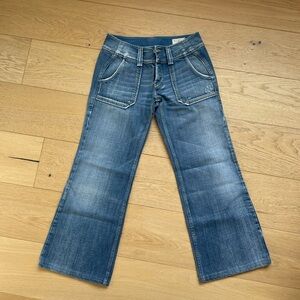 Diesel Blue Wide Leg Jeans Medium Wash